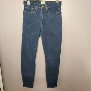 J. Crew 9" High-Rise Toothpick size 28 Medium Dark Denim